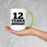 12th Anniversary 12 Years Anniversary - 15oz Accent Mug Green