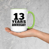 13th Anniversary 13 Years Anniversary - 15oz Accent Mug Green