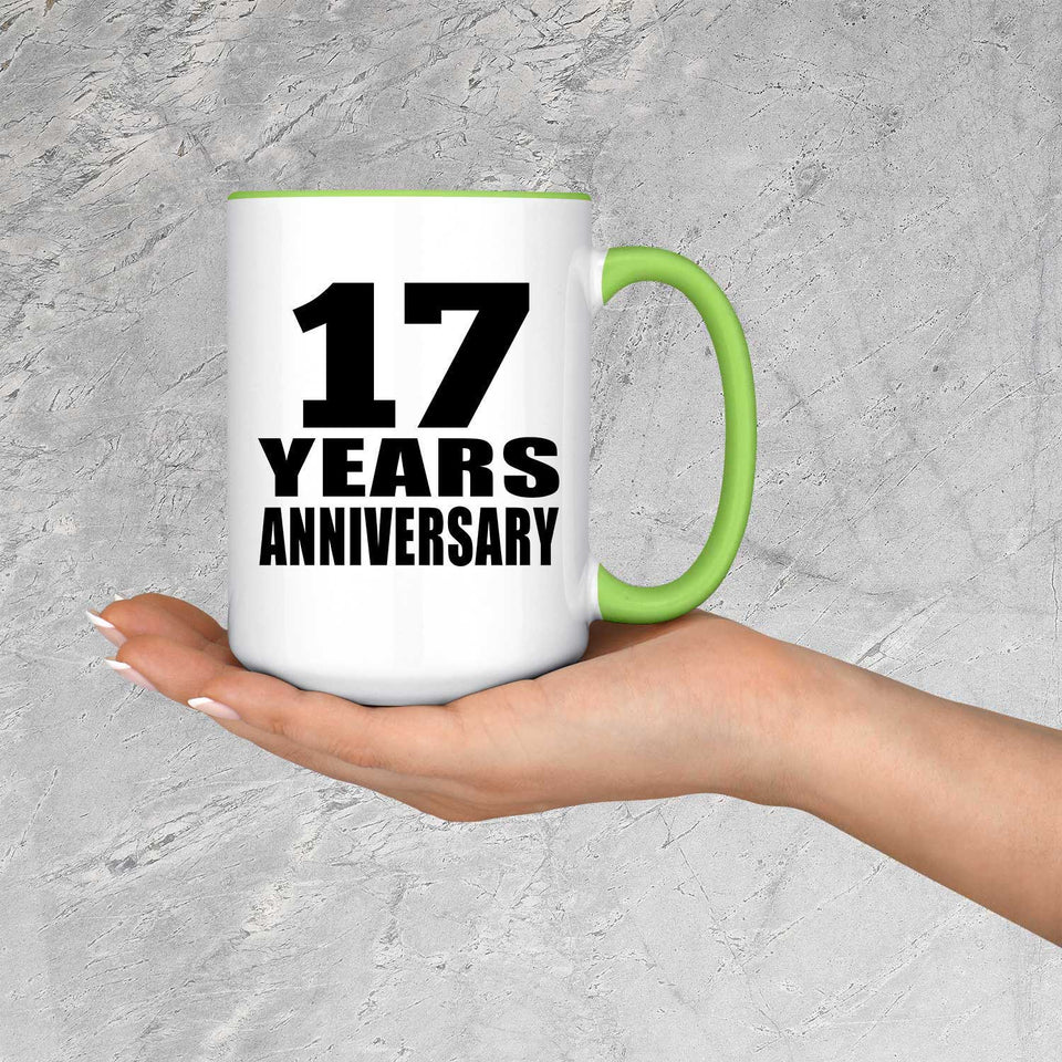 17th Anniversary 17 Years Anniversary - 15oz Accent Mug Green
