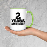 2nd Anniversary 2 Years Anniversary - 15oz Accent Mug Green