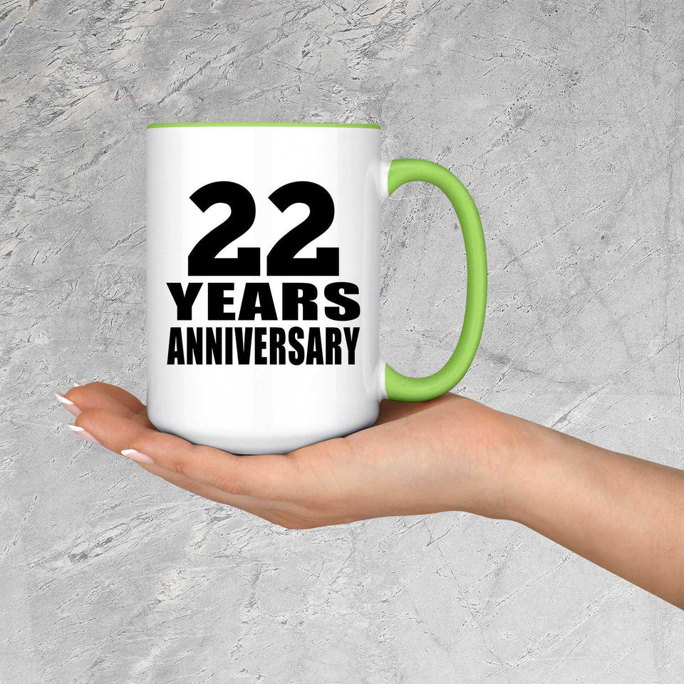 22nd Anniversary 22 Years Anniversary - 15oz Accent Mug Green