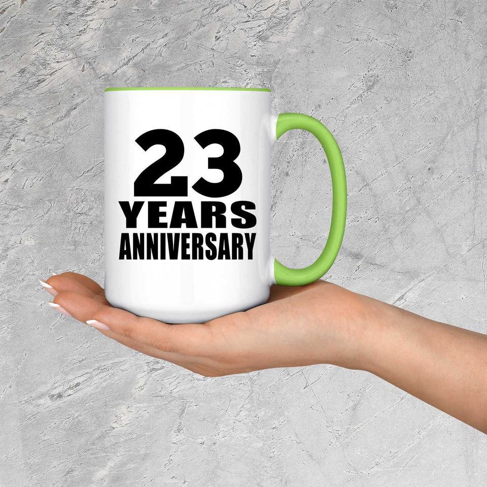 23rd Anniversary 23 Years Anniversary - 15oz Accent Mug Green