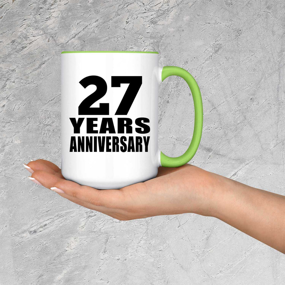 27th Anniversary 27 Years Anniversary - 15oz Accent Mug Green