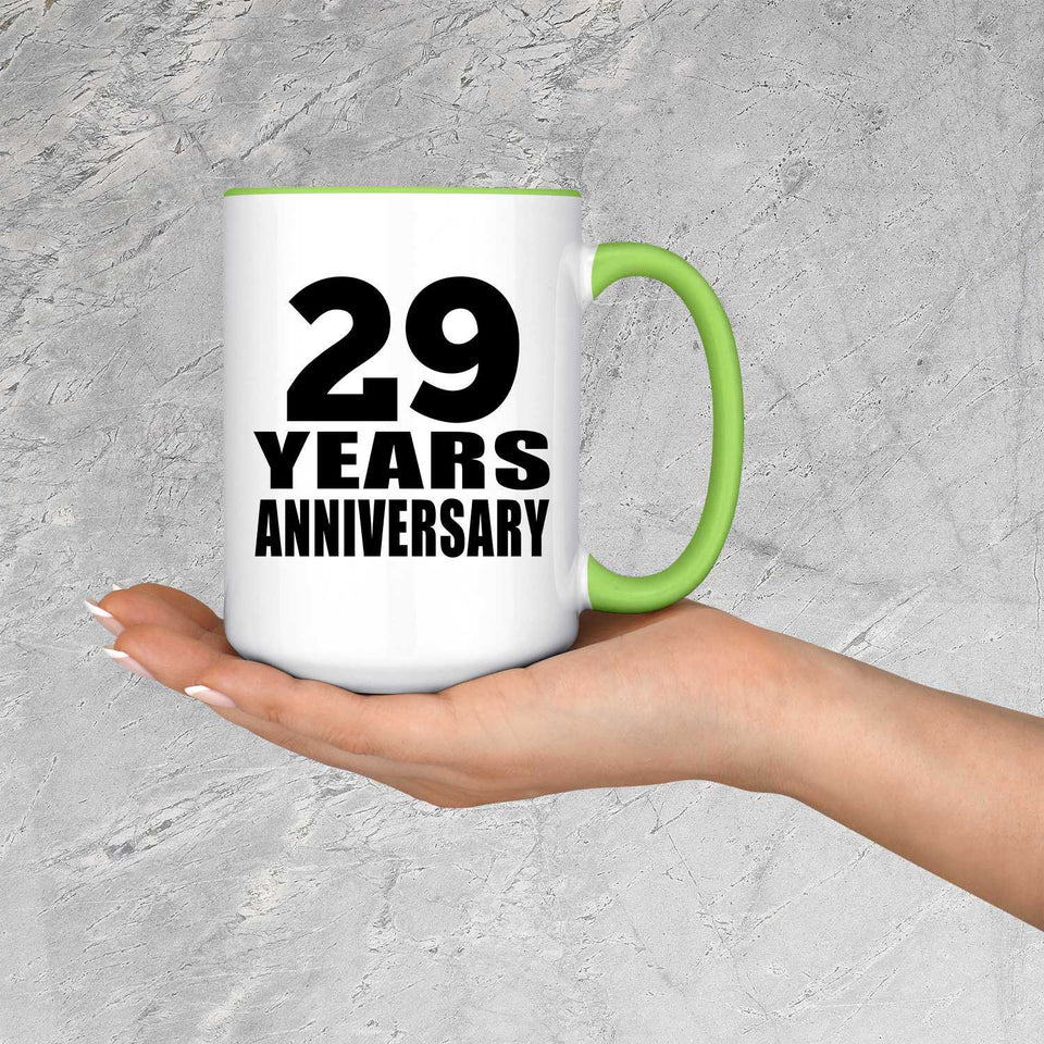 29th Anniversary 29 Years Anniversary - 15oz Accent Mug Green