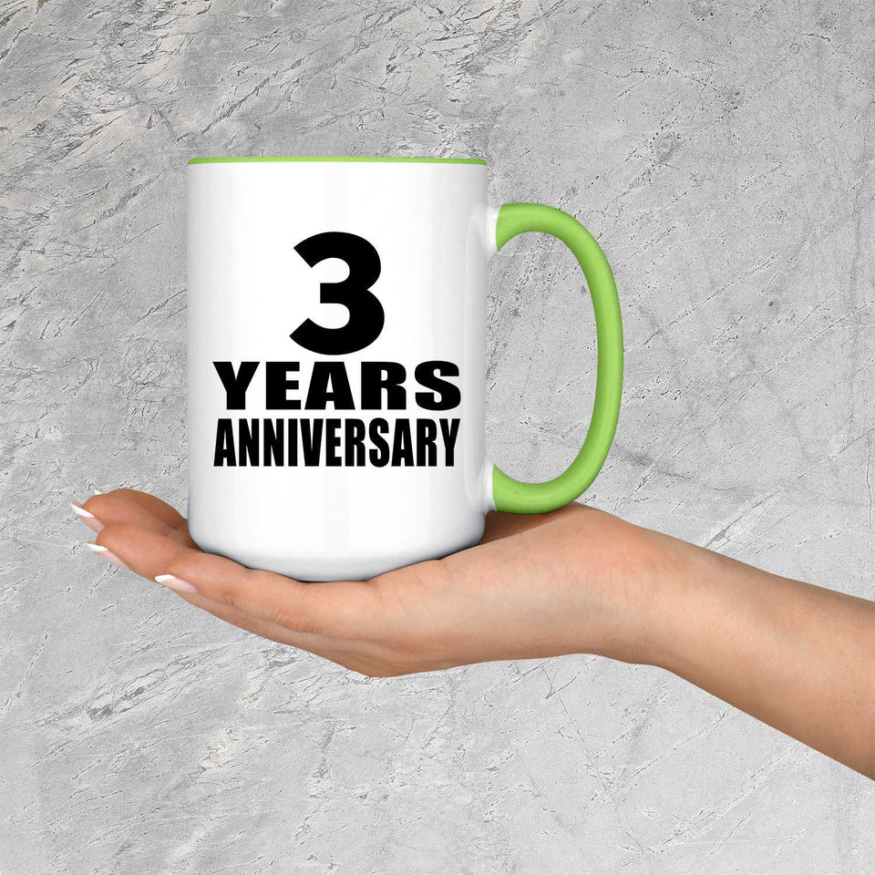 3rd Anniversary 3 Years Anniversary - 15oz Accent Mug Green