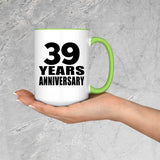 39th Anniversary 39 Years Anniversary - 15oz Accent Mug Green