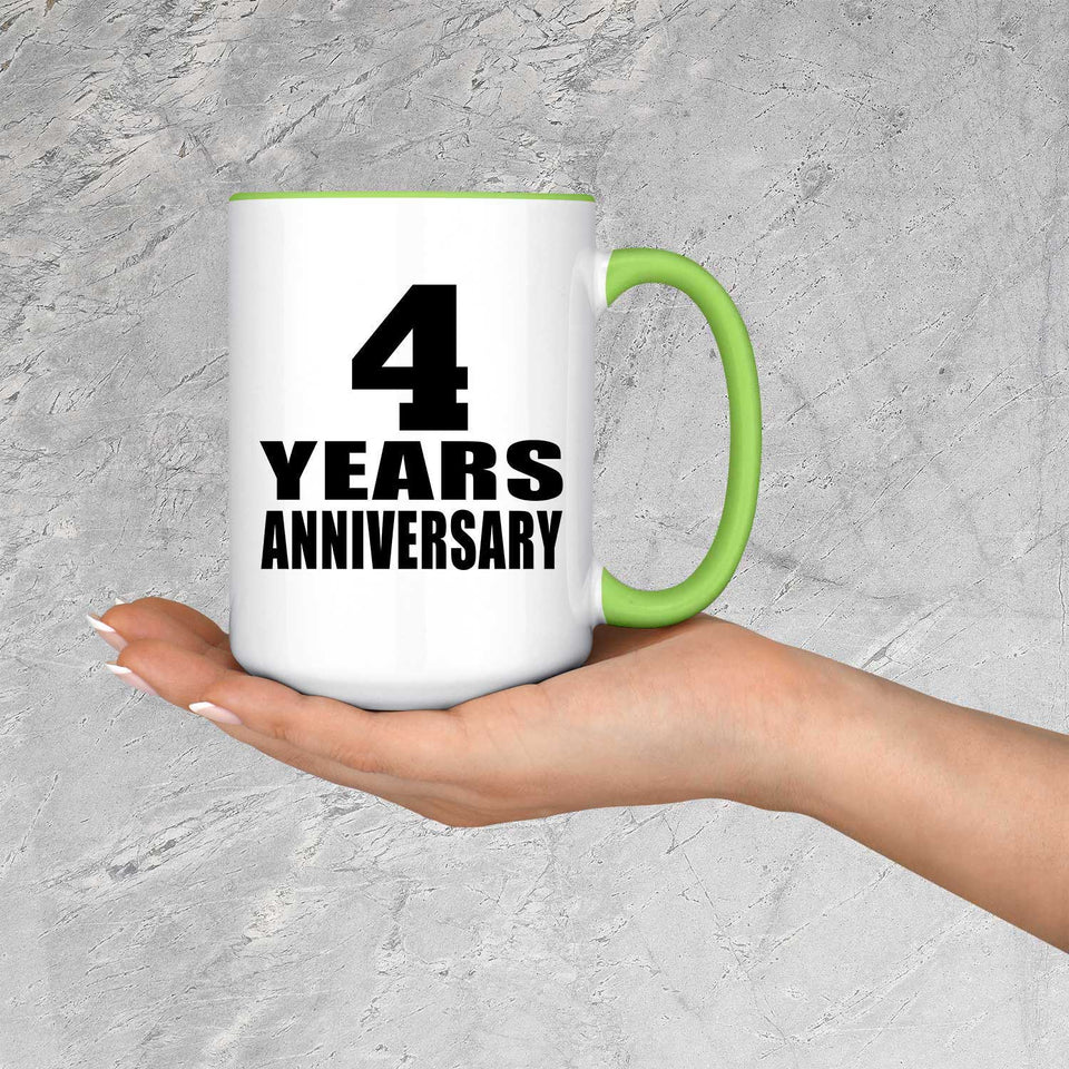 4th Anniversary 4 Years Anniversary - 15oz Accent Mug Green