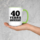 40th Anniversary 40 Years Anniversary - 15oz Accent Mug Green