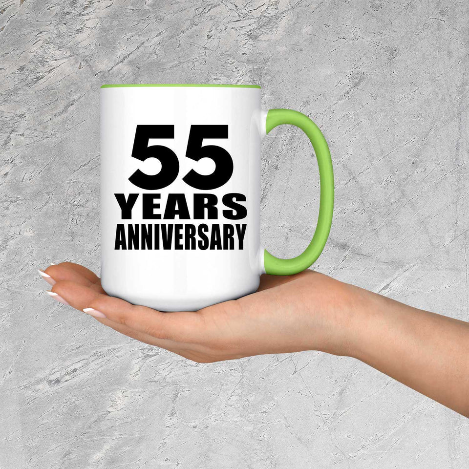 55th Anniversary 55 Years Anniversary - 15oz Accent Mug Green