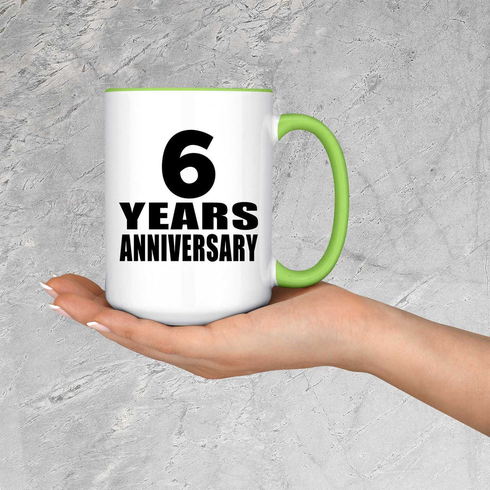 6th Anniversary 6 Years Anniversary - 15oz Accent Mug Green