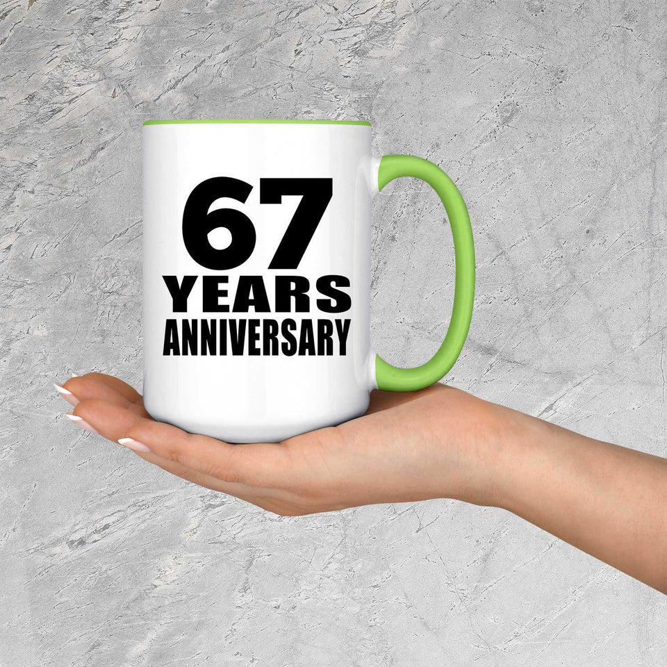 67th Anniversary 67 Years Anniversary - 15oz Accent Mug Green