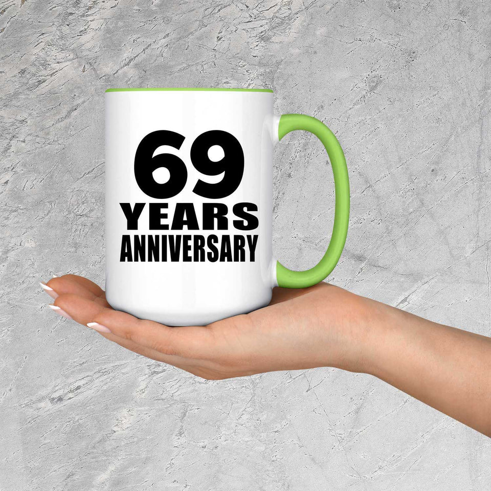 69th Anniversary 69 Years Anniversary - 15oz Accent Mug Green