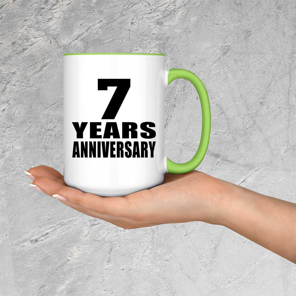 7th Anniversary 7 Years Anniversary - 15oz Accent Mug Green