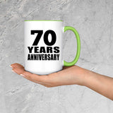 70th Anniversary 70 Years Anniversary - 15oz Accent Mug Green
