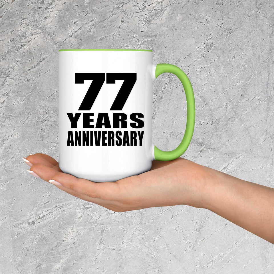 77th Anniversary 77 Years Anniversary - 15oz Accent Mug Green
