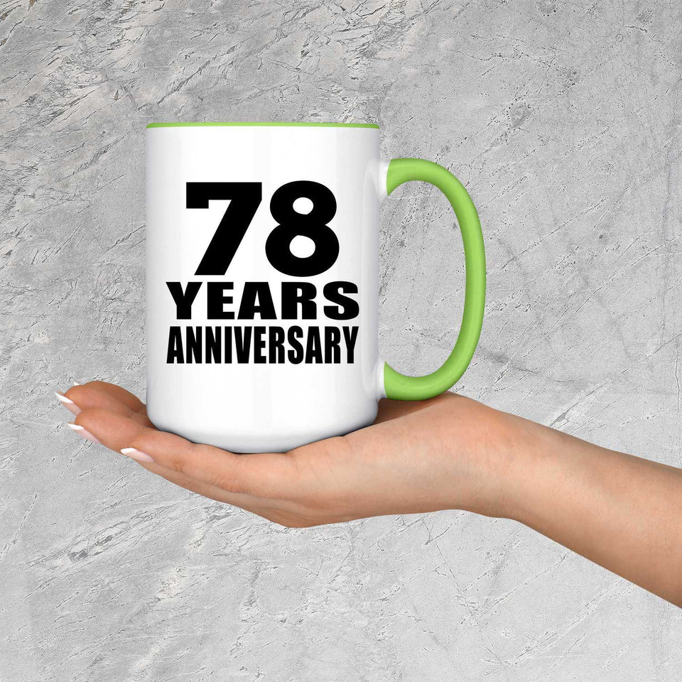 78th Anniversary 78 Years Anniversary - 15oz Accent Mug Green