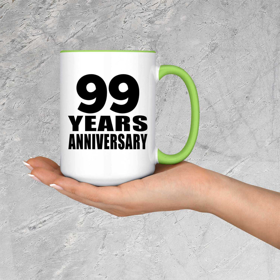 99th Anniversary 99 Years Anniversary - 15oz Accent Mug Green