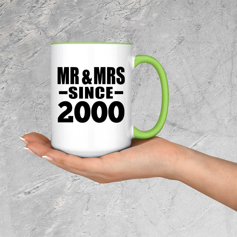 24th Anniversary Mr & Mrs Since 2000 - 15oz Accent Mug Green