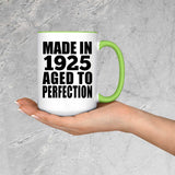 99th Birthday Made In 1925 Aged to Perfection - 15oz Accent Mug Green