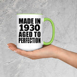 94th Birthday Made In 1930 Aged to Perfection - 15oz Accent Mug Green