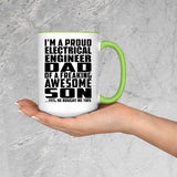 Proud Electrical Engineer Dad Of Awesome Son - 15oz Accent Mug Green