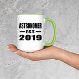 Astronomer Established EST. 2019 - 15oz Accent Mug Green