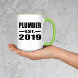 Plumber Established EST. 2019 - 15oz Accent Mug Green