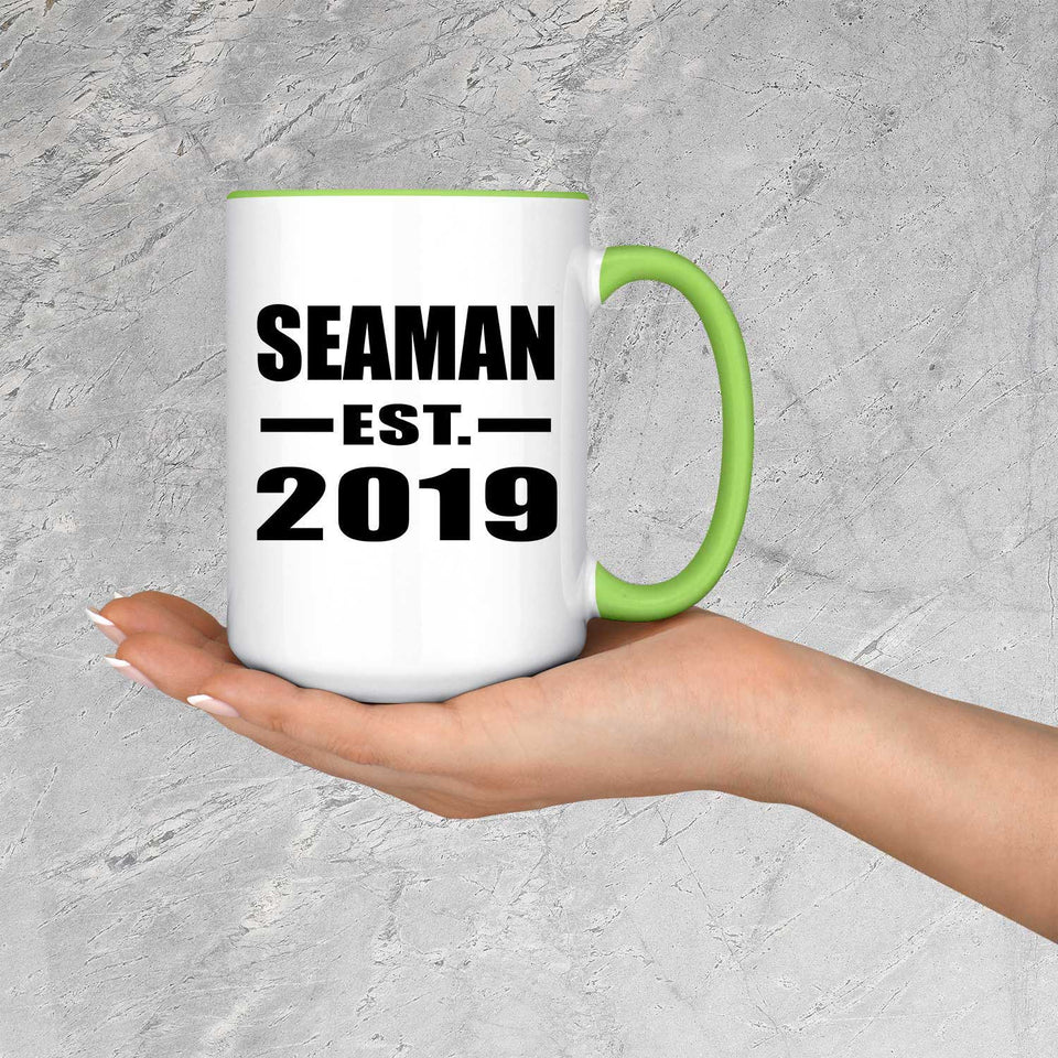 Seaman Established EST. 2019 - 15oz Accent Mug Green