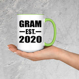 Gram Established EST. 2020 - 15oz Accent Mug Green