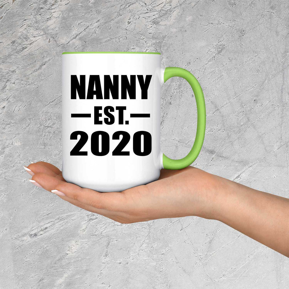 Nanny Established EST. 2020 - 15oz Accent Mug Green