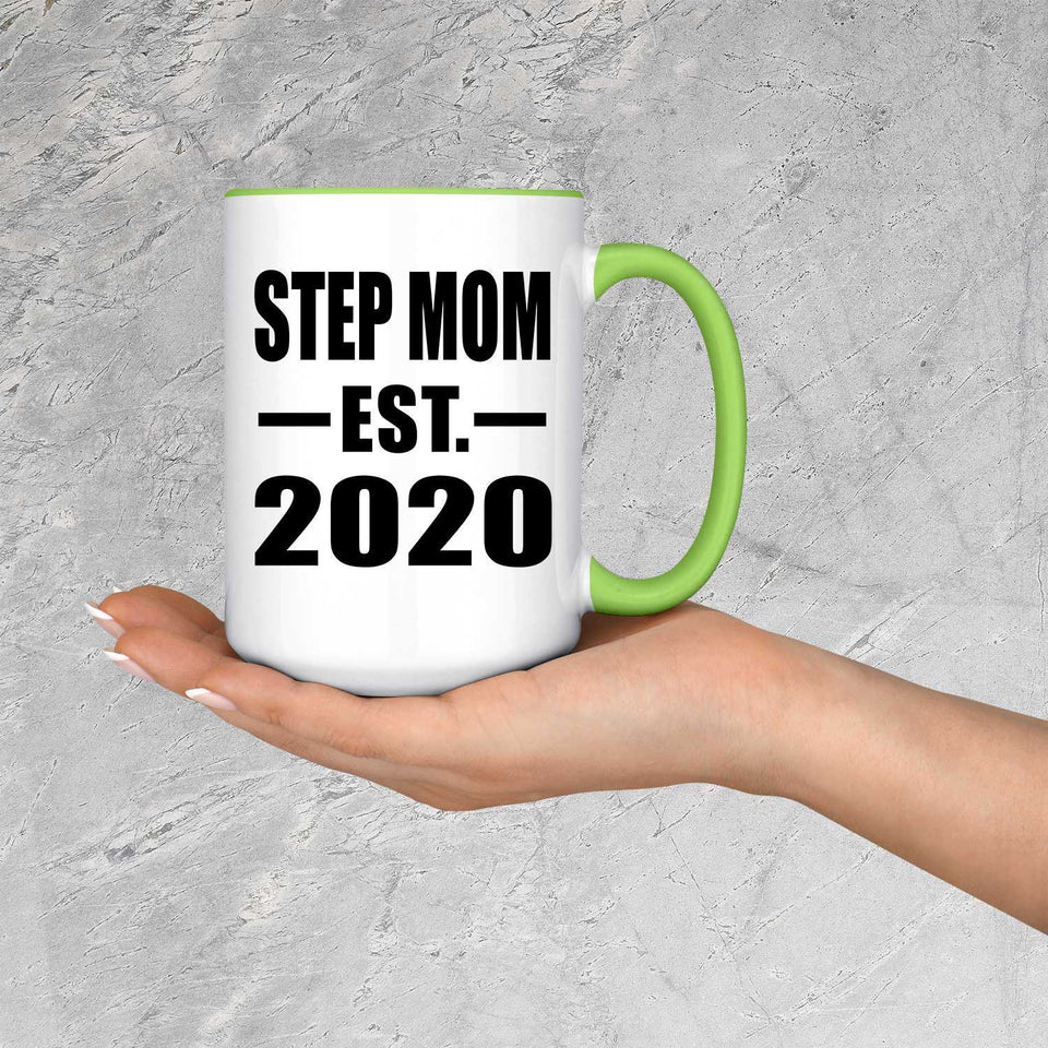 Step Mom Established EST. 2020 - 15oz Accent Mug Green