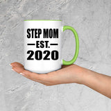 Step Mom Established EST. 2020 - 15oz Accent Mug Green