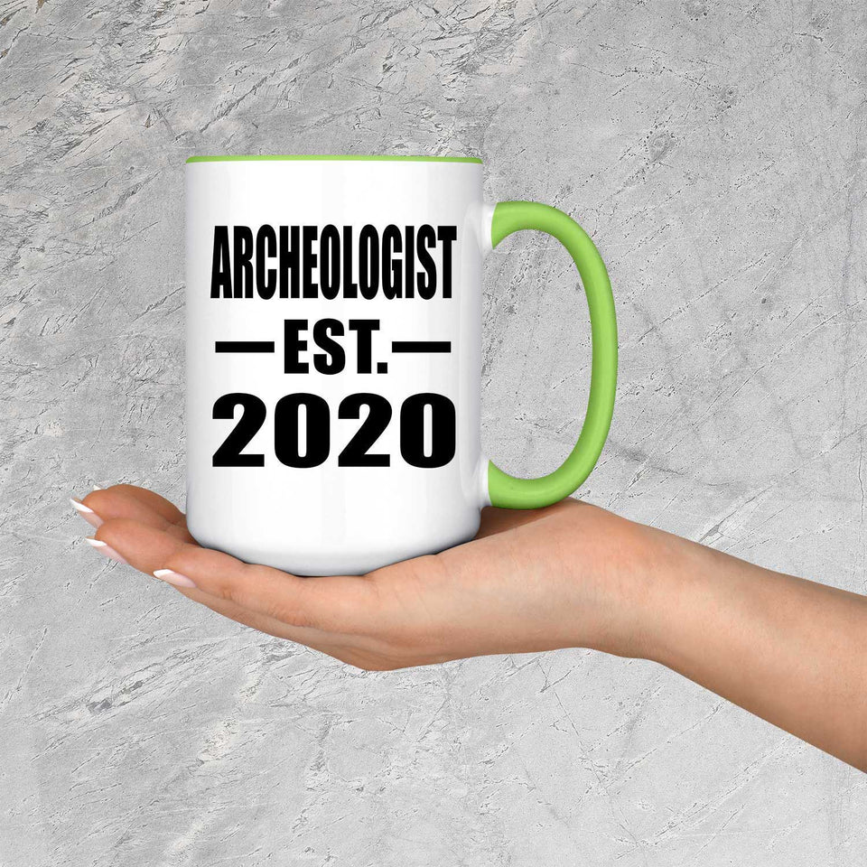 Archeologist Established EST. 2020 - 15oz Accent Mug Green