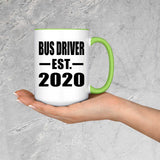 Bus Driver Established EST. 2020 - 15oz Accent Mug Green