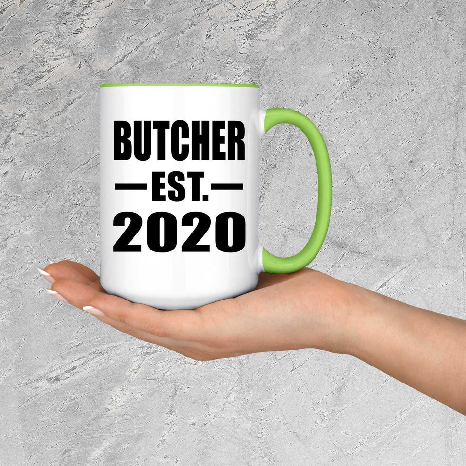 Butcher Established EST. 2020 - 15oz Accent Mug Green