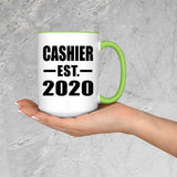 Cashier Established EST. 2020 - 15oz Accent Mug Green