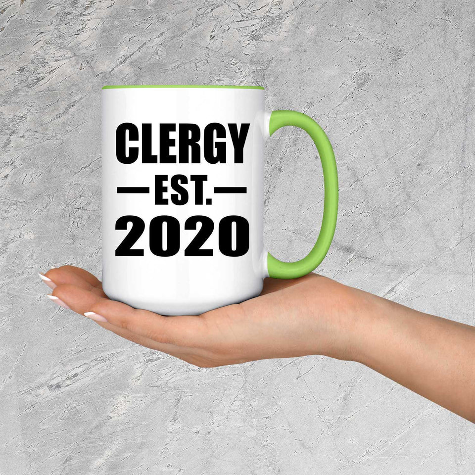 Clergy Established EST. 2020 - 15oz Accent Mug Green