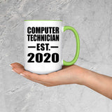 Computer Technician Established EST. 2020 - 15oz Accent Mug Green