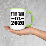 Fitness Trainer Established EST. 2020 - 15oz Accent Mug Green