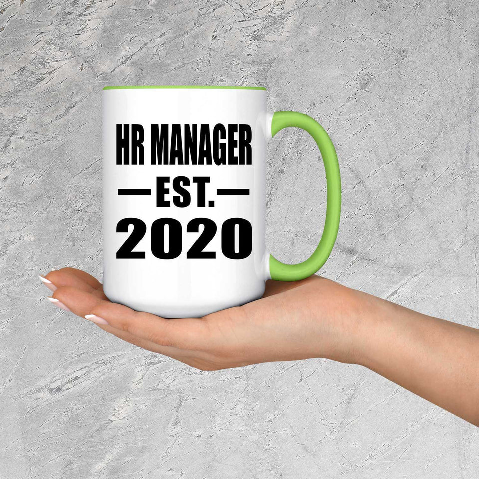 HR Manager Established EST. 2020 - 15oz Accent Mug Green
