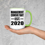 Management Consultant Established EST. 2020 - 15oz Accent Mug Green