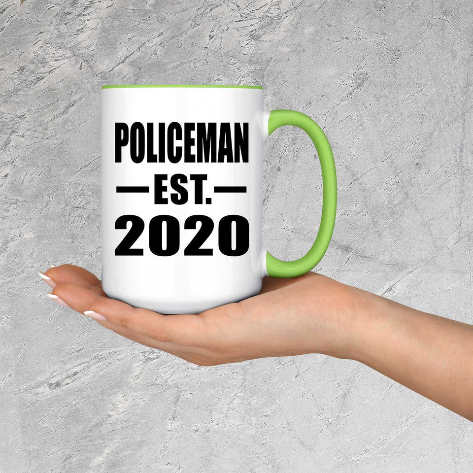 Policeman Established EST. 2020 - 15oz Accent Mug Green