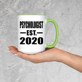 Psychologist Established EST. 2020 - 15oz Accent Mug Green