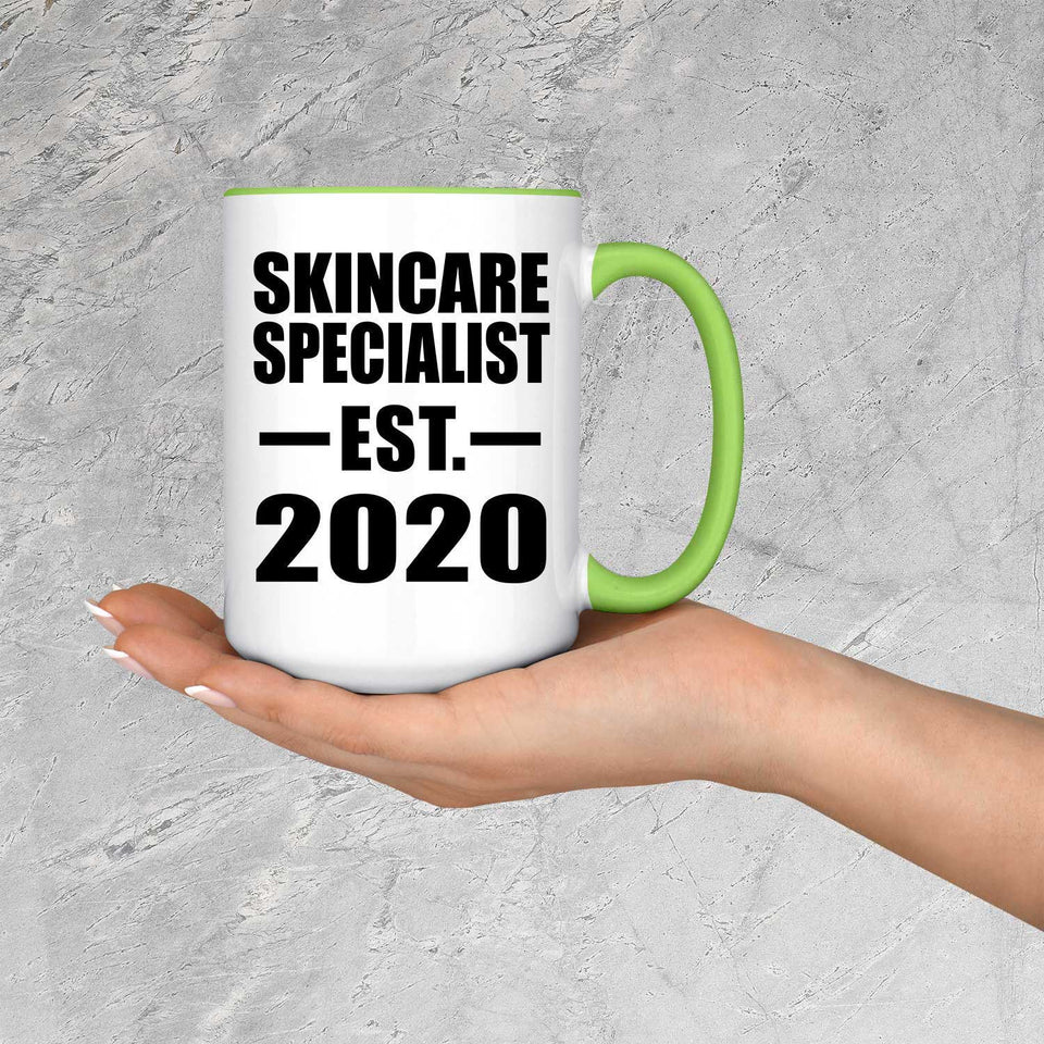 Skincare Specialist Established EST. 2020 - 15oz Accent Mug Green