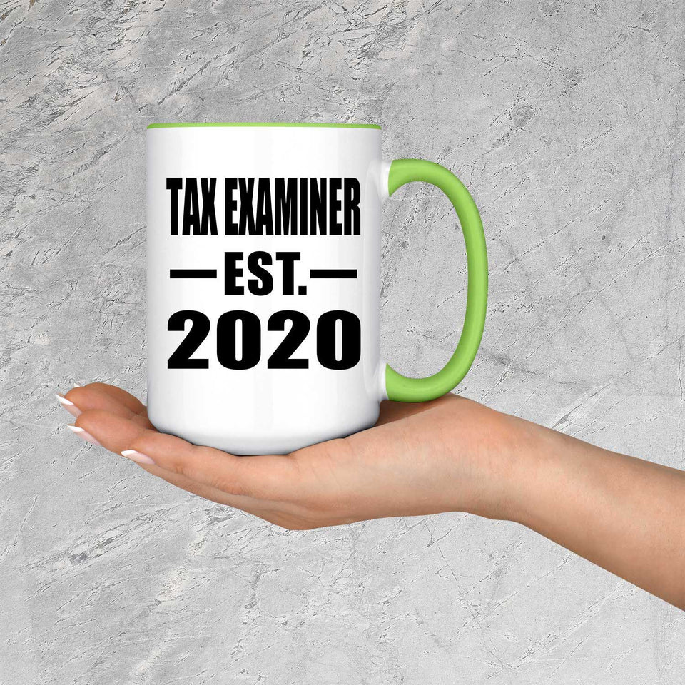Tax Examiner Established EST. 2020 - 15oz Accent Mug Green