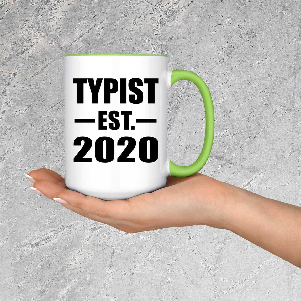 Typist Established EST. 2020 - 15oz Accent Mug Green