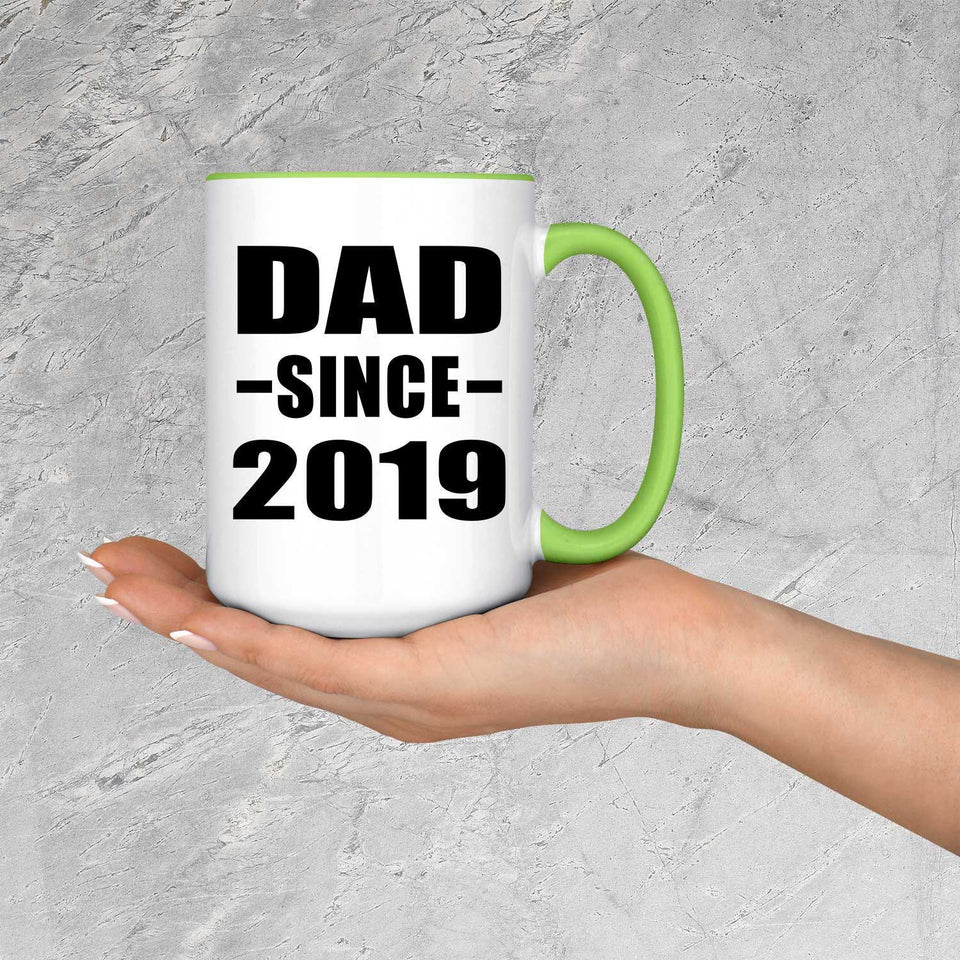 Dad Since 2019 - 15oz Accent Mug Green