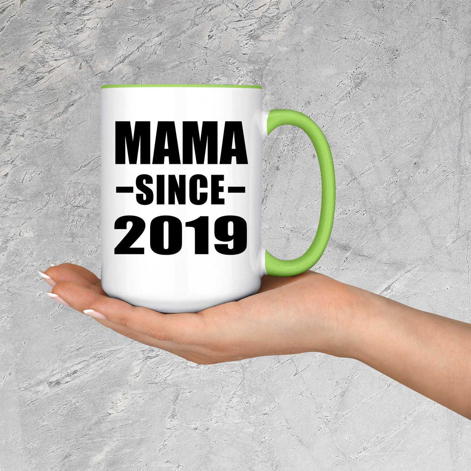 Mama Since 2019 - 15oz Accent Mug Green