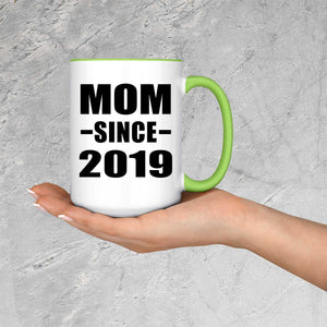 Mom Since 2019 - 15oz Accent Mug Green