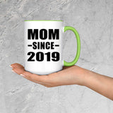 Mom Since 2019 - 15oz Accent Mug Green